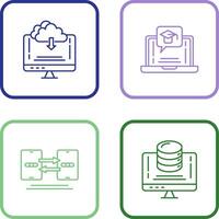 Download and E Learning Icon vector