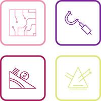 Electrical circuit and Micrometer Icon vector