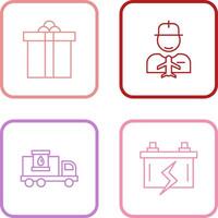 Gift Box and Worker Icon vector