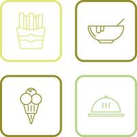 Soup and Fries Icon vector