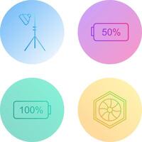 light stand and half battery Icon vector