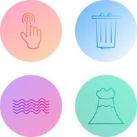 danger of hand press and garbage Icon vector