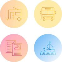 Bus and trailer Icon vector