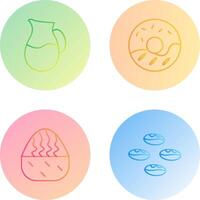 milk jug and cream doughnut Icon vector