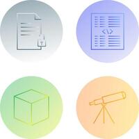 unlock document and piece of code Icon vector