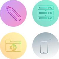 usb drive and server Icon vector