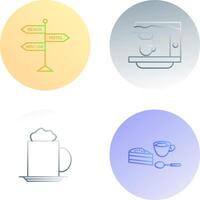 signboard and coffe machine Icon vector