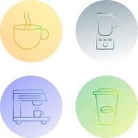 Hot Coffee and Coffee Blender Icon vector