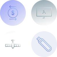 transaction and disconnected network Icon vector