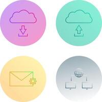 download from cloud upload to cloud Icon vector