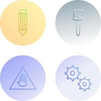 pencil and Brush Icon vector