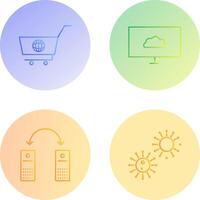 global shopping and cloud sysytem Icon vector