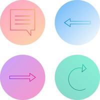 single chat bubble and left arrow Icon vector