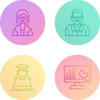 Female Professor and Male Professor Icon vector