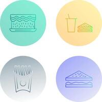 cream cake and lunch bistro Icon vector