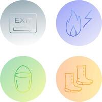 exit and electricity fire Icon vector