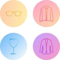 Glasses and Jacket Icon vector
