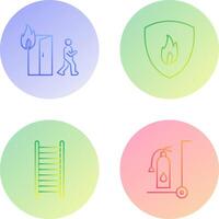 running from fire and fire shield Icon vector