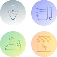 bar location and notepad Icon vector