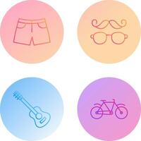 hipster estilo y pantalones cortos icono vector