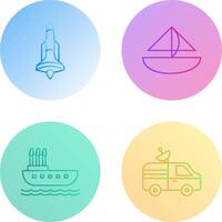 Rocket and Small Yacht Icon vector