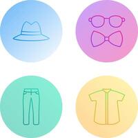 sombrero y hipster estilo icono vector