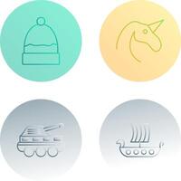 Warm Cap and Unicorn Icon vector