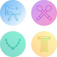 Painting of Canvvass and Brushes Icon vector