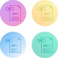 MP4 and AVI Icon vector