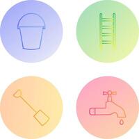 Water Bucket and Ladder Icon vector