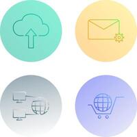 Upload to Cloud and Message Settings Icon vector