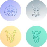 Sloth and Rabbit Icon vector