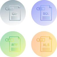 GIF and SQL Icon vector