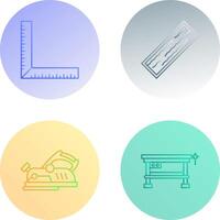 Square Ruller and Plank Icon vector