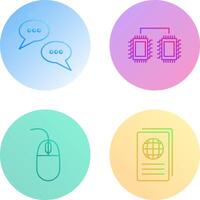 Conversation Bubbles and Processors Connected Icon vector