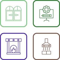 Door and Blueprint Icon vector