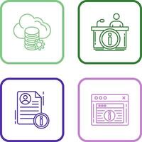 cloud data and information desk Icon vector