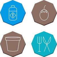 Vegetable plant and Pesticide Icon vector