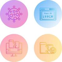 Virus and Error Code Icon vector