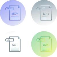 MOV and MP3 Icon vector