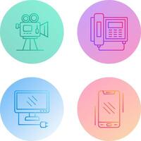 Movie camera and Telephone Icon vector