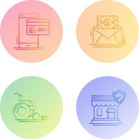 Cashless Payment and Mail Coin Icon vector