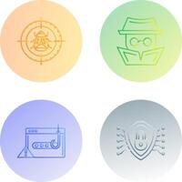 Bug Target and Hacker Icon vector