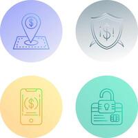 Location and Shield Icon vector