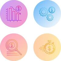 Chart Down and Settings Icon vector