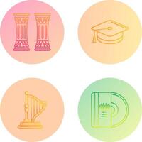 Column and Mortarboard Icon vector