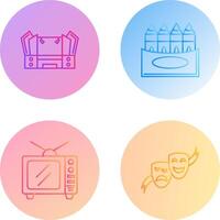 Stage and Crayons Icon vector