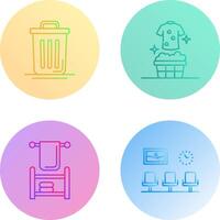 Trash Can and Laundary Icon vector