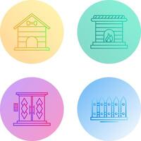 Dog House and Fireplace Icon vector