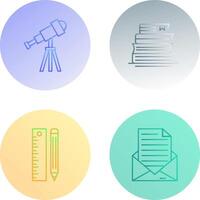 Telescope and BooksSnack and Money Icon vector